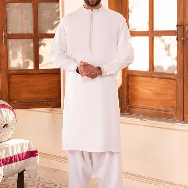 Regular Fit Kurta Shalwar - Off White - 26