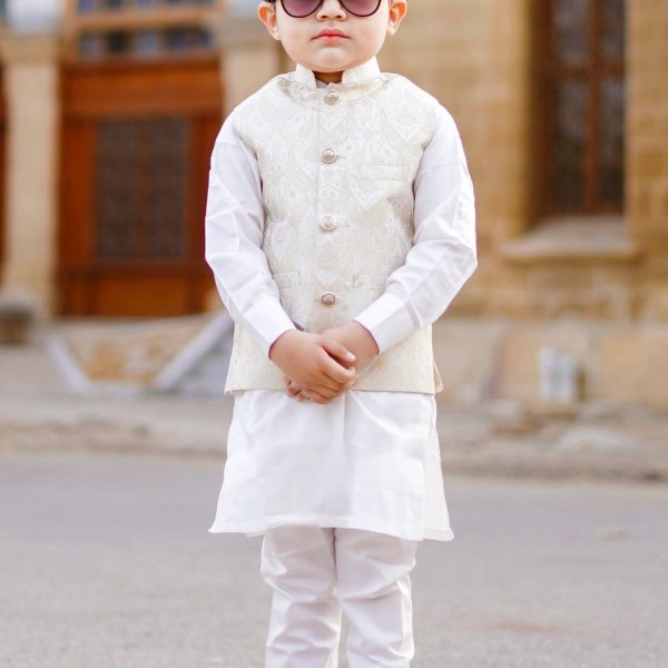 Off White Waistcoat Suit - WKS 015