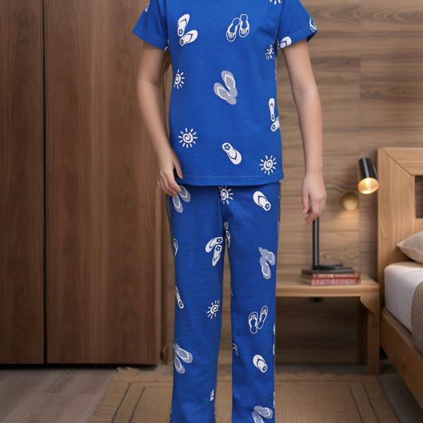 Blue Cozy Jersey Night Suit - 12035PD5