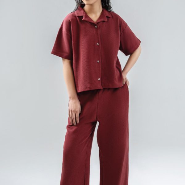 Resort Collar Shirt Maroon