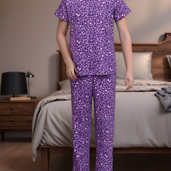 Purple Cozy Jersey Night Suit - 12035PD5
