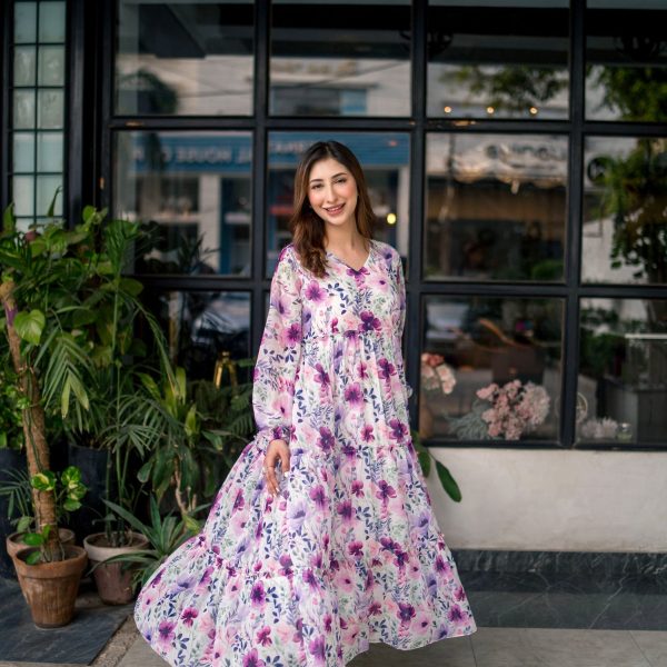 01 Piece Ready to wear Printed Long frock