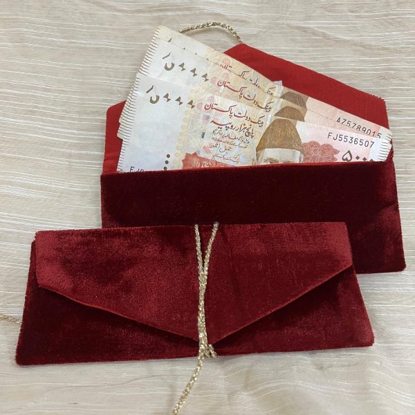 MEHROON VELVET  ENVELOPE