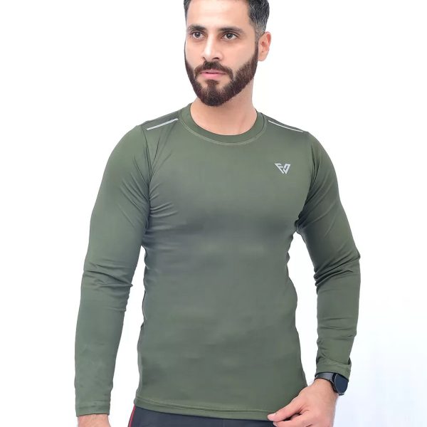 Full Sleeves Compression Tee Olive Green