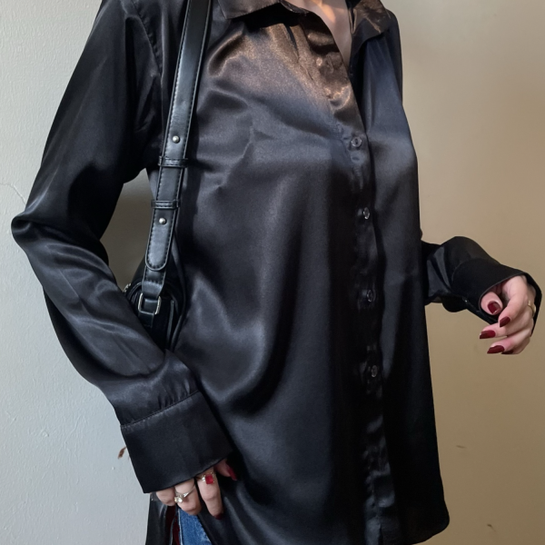 Ciara -Black silk shirt