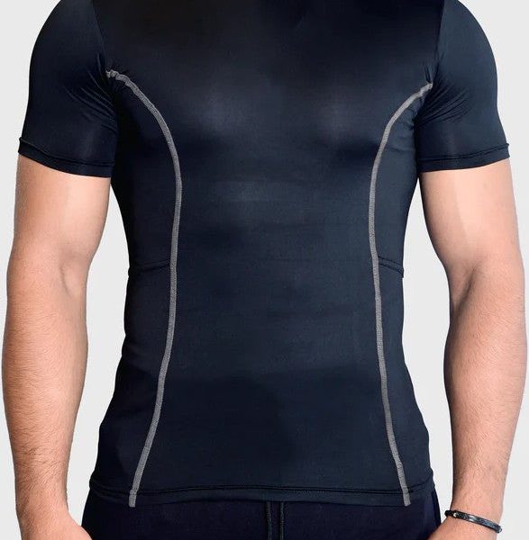Grey Piping Compression Shirt