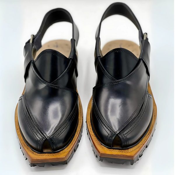 Norozi black Chappal (Pure leather and handmade)