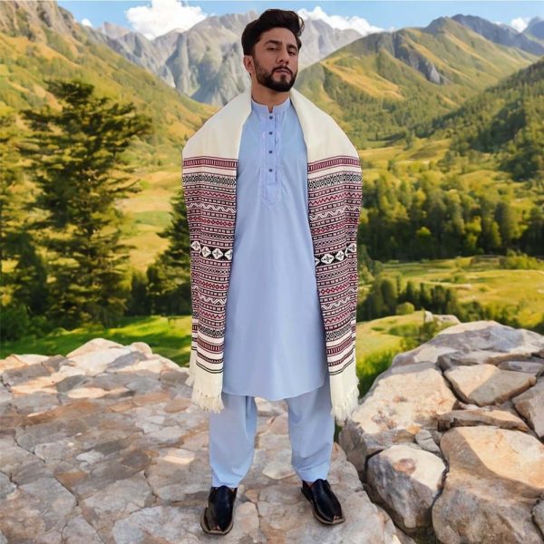 Tharri King Pure - Shawl For Men - White