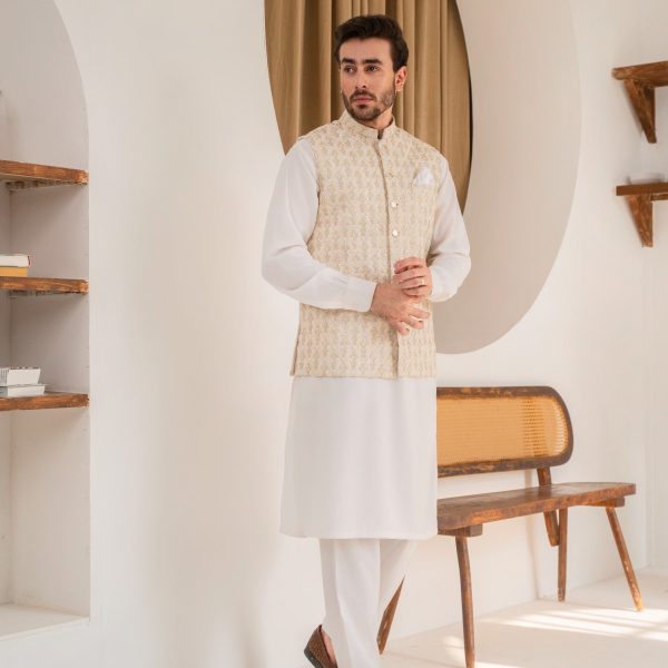 CREAM WAISTCOAT YW1001