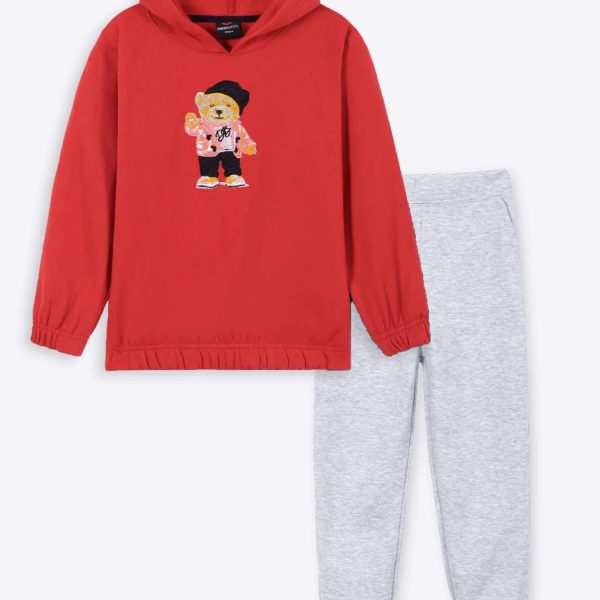 Kids Soft Cotton Embroidered Fleece Tracksuit