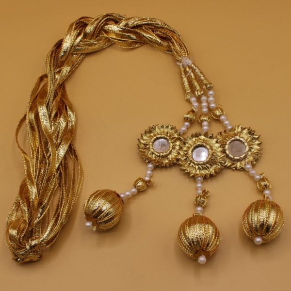 Kids Bright Golden Handmade gotta Punjabi Paranda